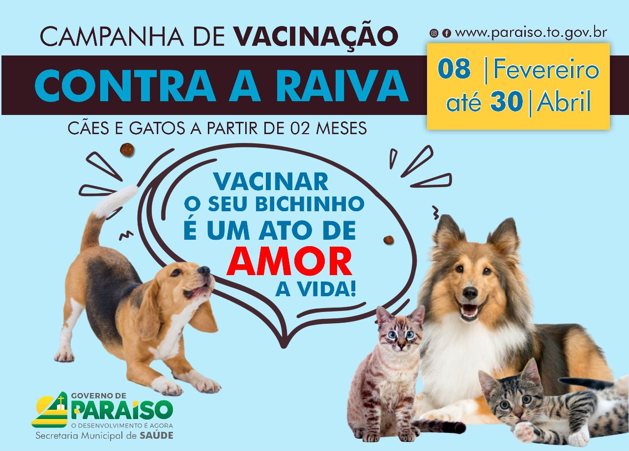 Anúncio da campanha de vacinação contra raiva - Foto: Divulgação 