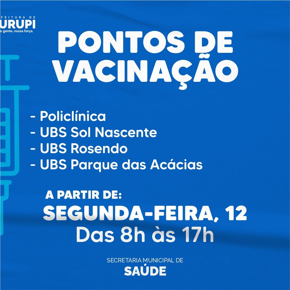 Pontos de vacinação em Gurupi — Foto: Reprodução