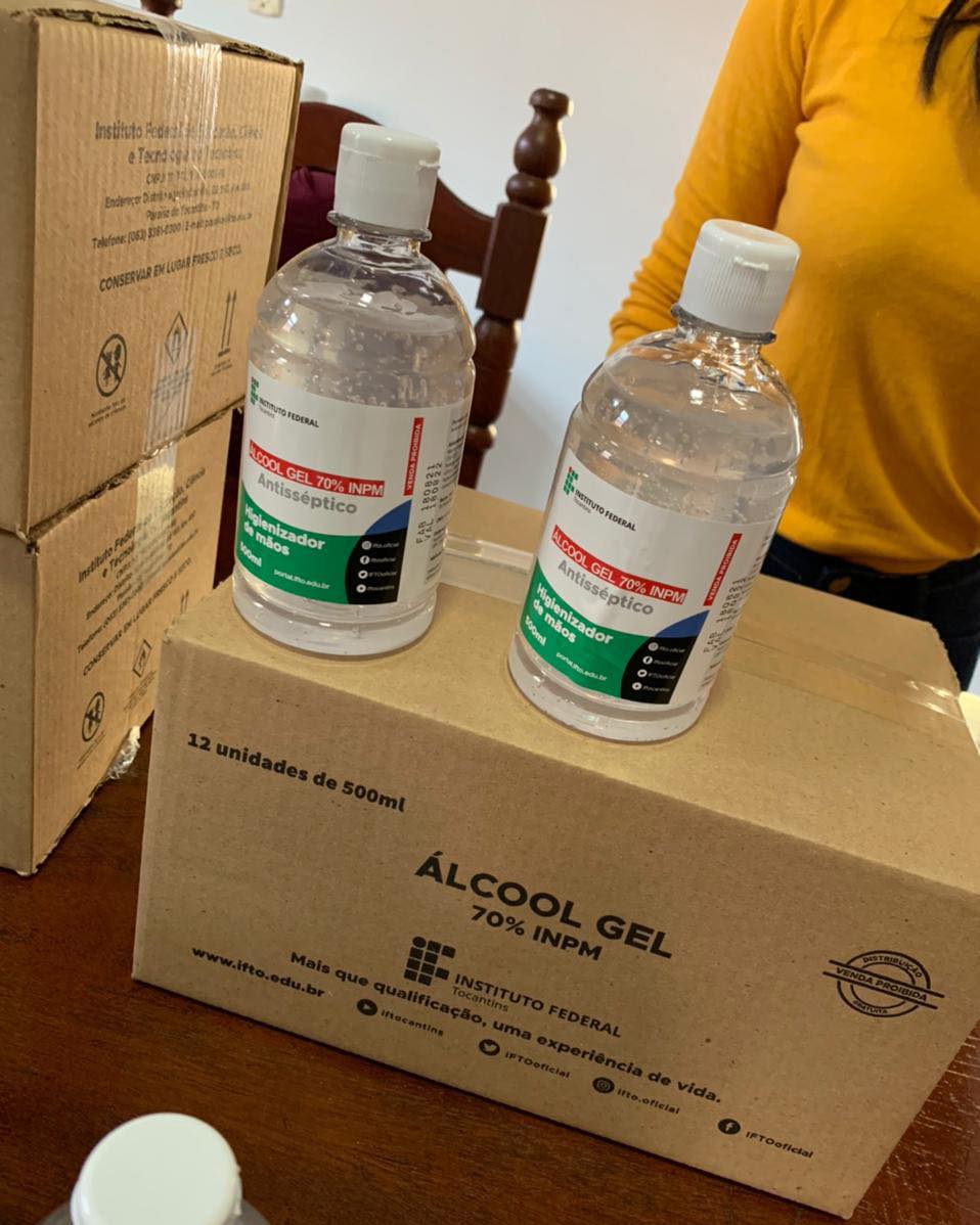 Álcool em Gel foi fabricado no campus do IFTO - Foto: Ascom/Divulgação 