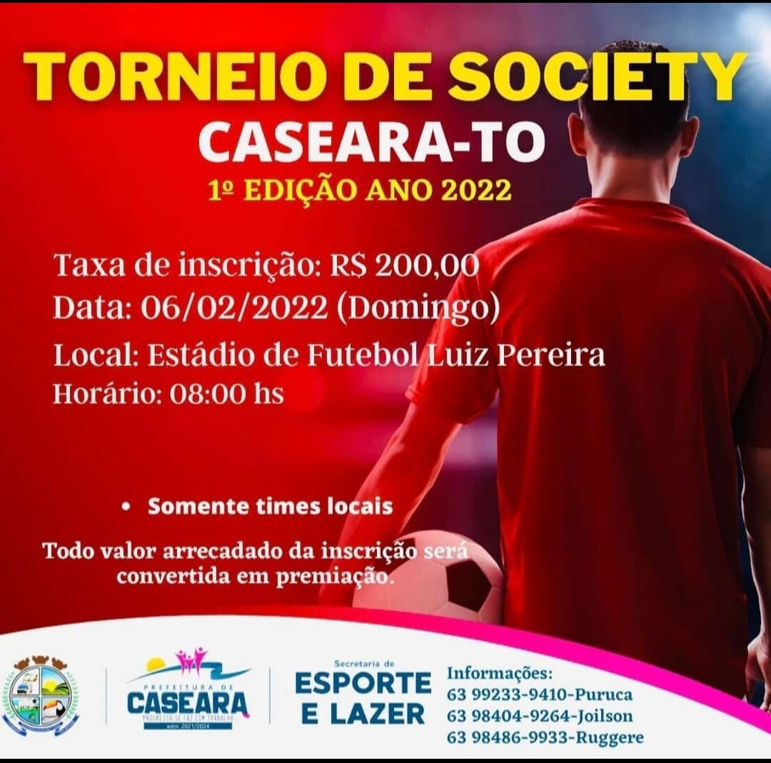 Torneio de Society disputado neste Domingo (06/02) em Caseara - Foto: Ascom/Pref. Caseara 