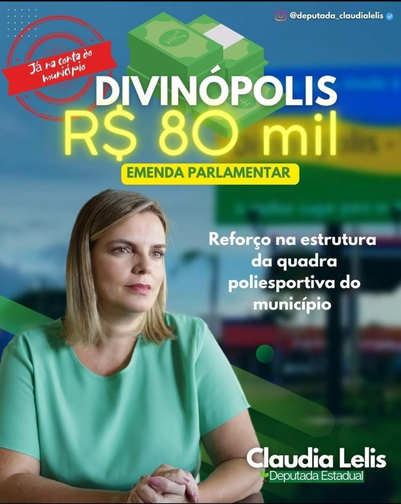 80 mil reais de emenda da deputada Cláudia Lelis - Foto: Ascom/Divulgação