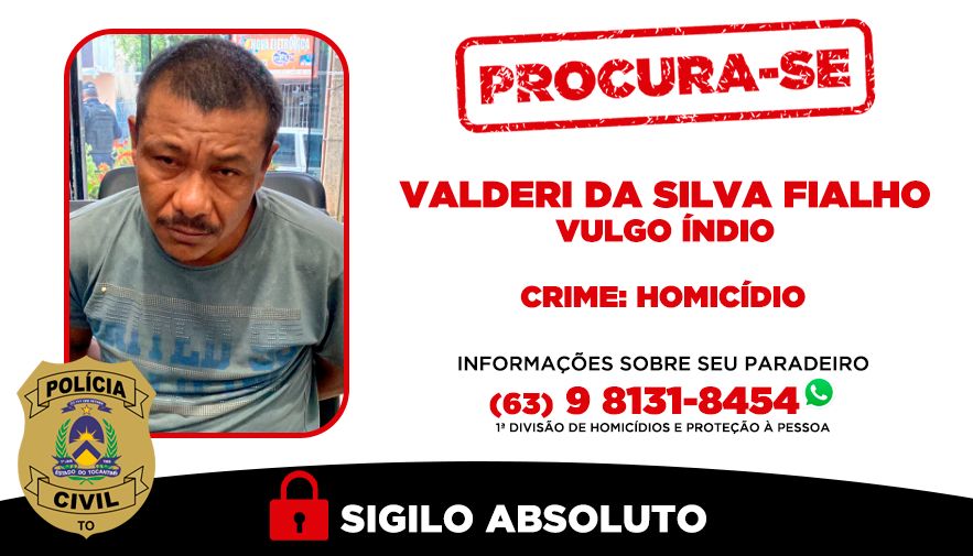 Valderi da Silva Fialho, foi localizado e preso na tarde deste domingo, 18 – Foto: Divulgação / Agência Tocantins