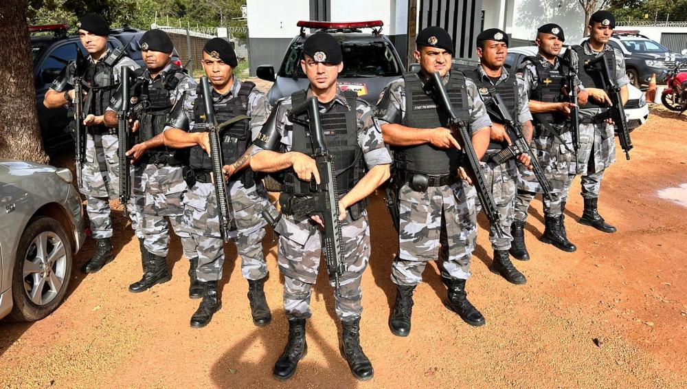 Policiais militares da Ronda Ostensiva Tática Metropolitana – ROTAM 90 e Supervisão – Foto: Alessandro Ferreira / Agência Tocantins