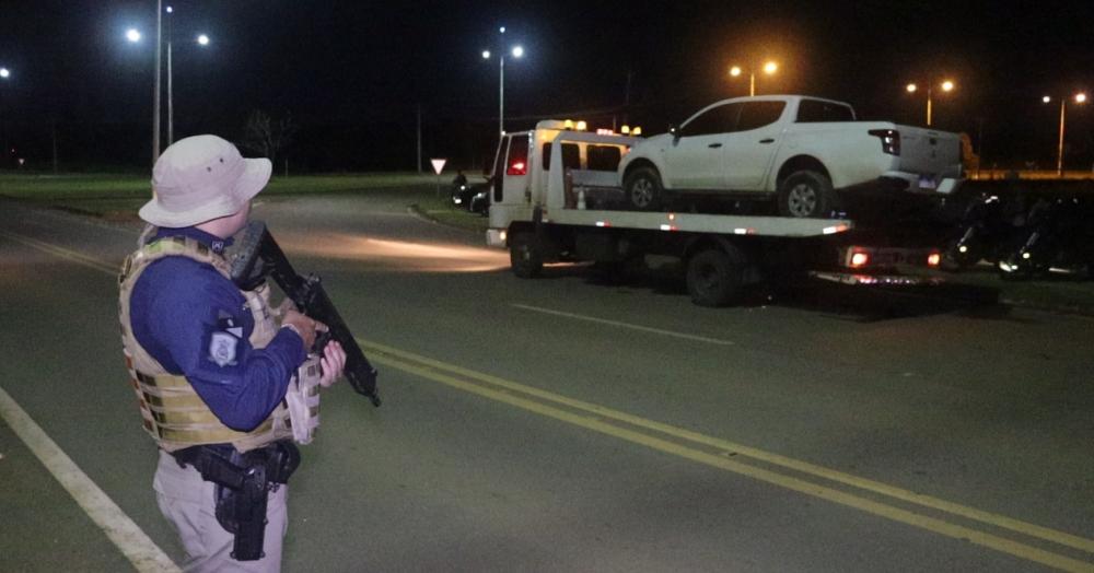 Policiais militares do Batalhão Rodoviário e Divisas – BPMRED deram apoio durante a Operação – Foto: Alessandro Ferreira / Agência Tocantins