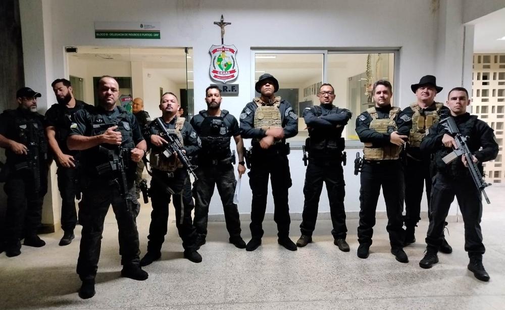 Parte da equipe de policias civis do Tocantins que participa da Operação Payback - Foto: Divulgação / PCTO