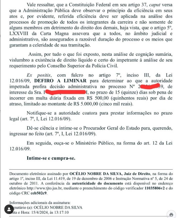 Decisão da justiça – Foto: Reprodução 