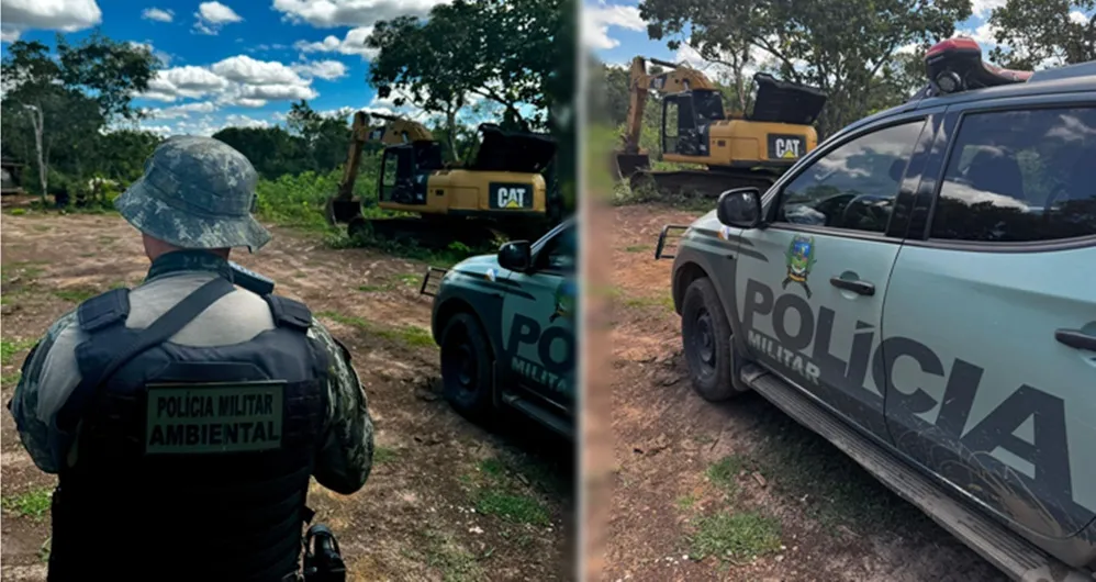 O responsável pelo garimpo e exploração ilegal de minério foi preso pela Polícia Militar Ambiental — Foto: BPMA/Divulgação