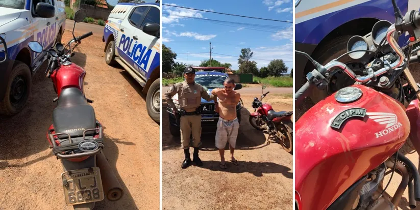 Motocicleta com registro de furto ou roubo foi apreendida com o suspeito – Foto: Alessandro Ferreira / Agência Tocantins