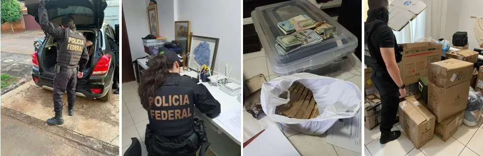 Polícia Federal cumpre mandados e encontra notas de dinheiro — Foto: Divulgação/Polícia Federal