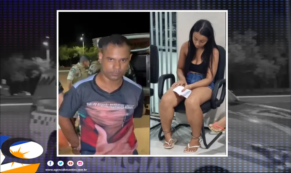 Mateus Pereira Braga e Andressa Ferreira foram autuados em flagrante pelos crimes de tráfico de drogas e associação para o tráfico – Foto: Alessandro Ferreira / Agência Tocantins