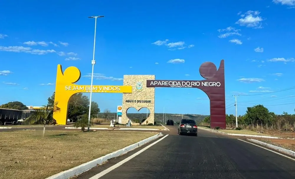 Portal de entrada da cidade de Aparecida do Rio Negro – Foto: Alessandro Ferreira / Agência Tocantins