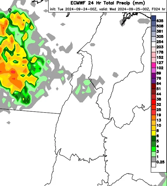 Mapa previsão de chuva - Foto: Divulgação 