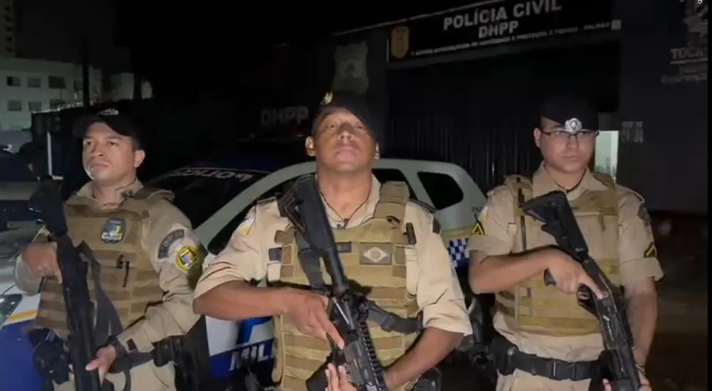 A ocorrência foi registrada pelos militares do 1º BPM com apoio do CPU, Subtenente Renato Ferreira, e o autor foi apresentado na sede da 1ª DHPP – Foto: Alessandro Ferreira / Agência Tocantins