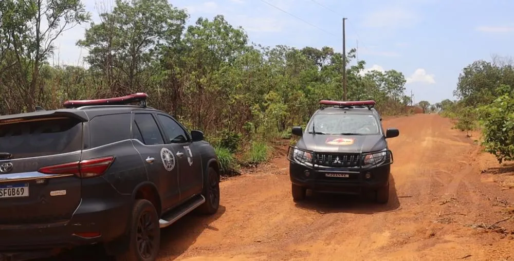 Equipes do Batalhão de Choque estão realizando buscas pela região com o intuito de capturar o suspeito – Alessandro Ferreira / Agência Tocantins